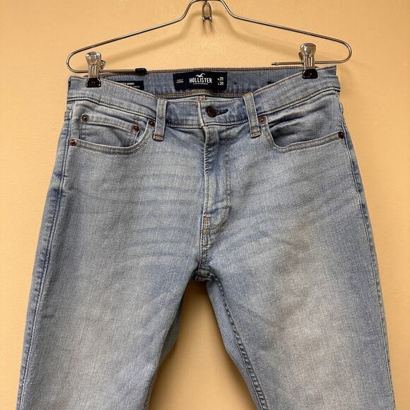 Hollister Size 28 x 30 Blue Light Wash Advanced Stretch Super Skinny Jeans - Picture 4 of 14
